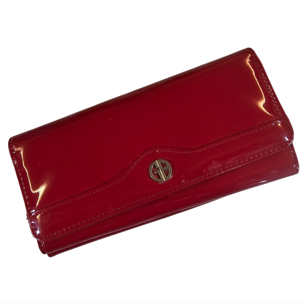 Giani Bernini Red Wristlet Wallet w/ Card Slots - Sleek & Functional - EUC
